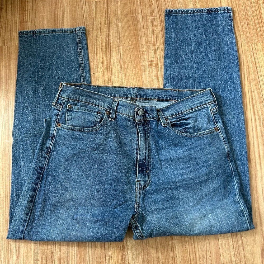 Levi's 505 Blue Straight-Leg Jeans Classic Denim Sz 38/29